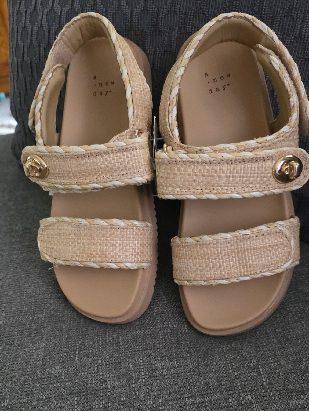a new day Tan Braided Strap Womens Sandals